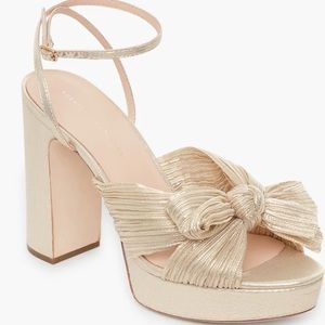 Loeffler Randall Platinum Lame Natalia Heels